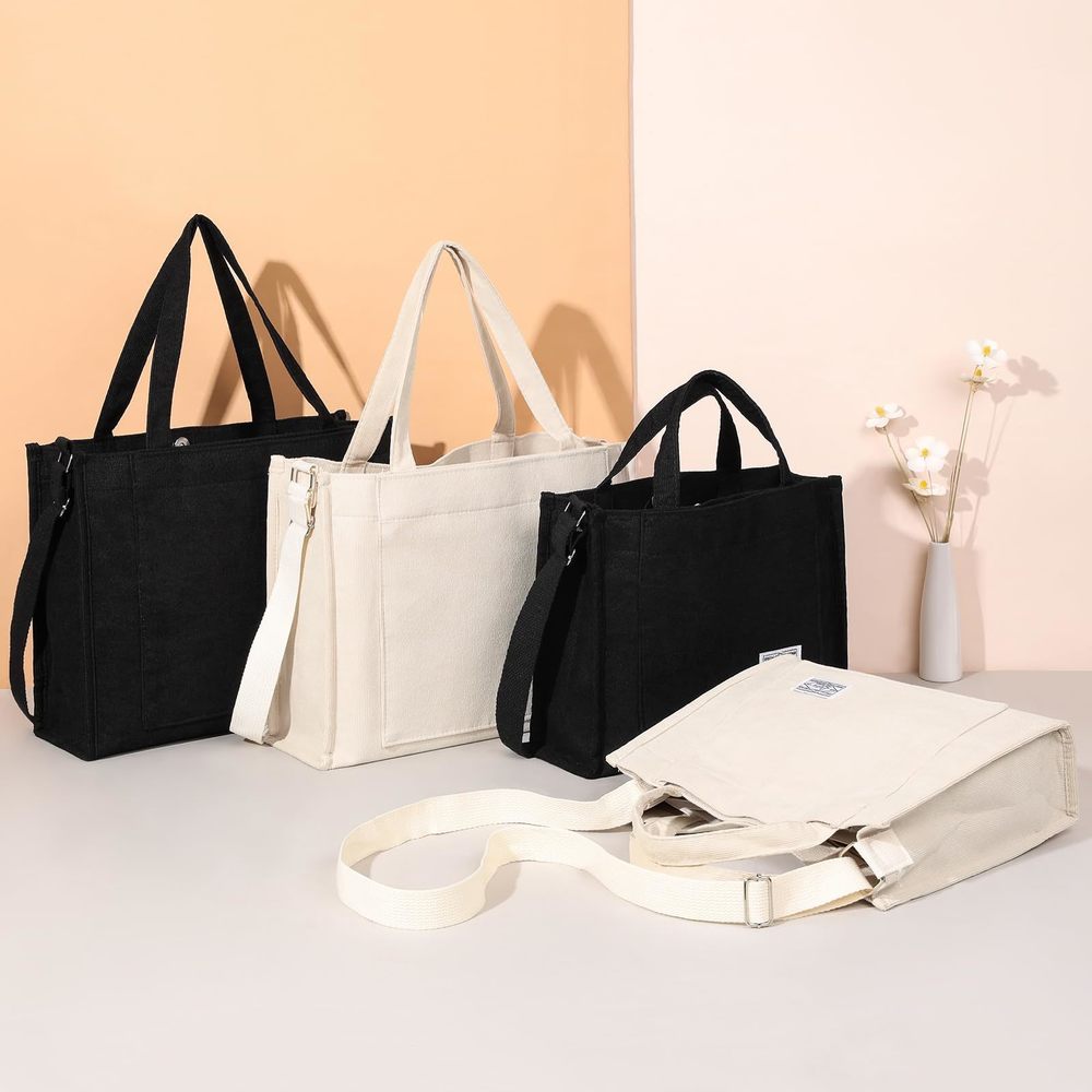 Corduroy Tote Bag Hobo Crossbody Bag Purse Shoulder Handbags :O - Picture 9 of 9